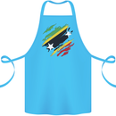 Torn Saint Kitts and Nevis Flag Day Football Cotton Apron 100% Organic Turquoise
