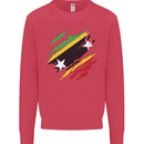 Torn Saint Kitts and Nevis Flag Day Football Kids Sweatshirt Jumper Heliconia