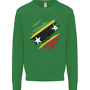 Torn Saint Kitts and Nevis Flag Day Football Kids Sweatshirt Jumper Irish Green