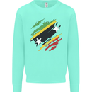 Torn Saint Kitts and Nevis Flag Day Football Kids Sweatshirt Jumper Peppermint