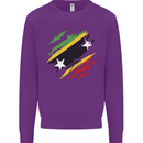 Torn Saint Kitts and Nevis Flag Day Football Kids Sweatshirt Jumper Purple