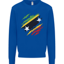 Torn Saint Kitts and Nevis Flag Day Football Kids Sweatshirt Jumper Royal Blue
