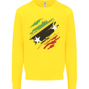 Torn Saint Kitts and Nevis Flag Day Football Kids Sweatshirt Jumper Yellow