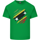 Torn Saint Kitts and Nevis Flag Day Football Kids T-Shirt Childrens Irish Green