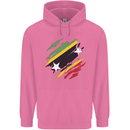 Torn Saint Kitts and Nevis Flag Day Football Mens 80% Cotton Hoodie Azelea