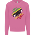 Torn Saint Kitts and Nevis Flag Day Football Mens Sweatshirt Jumper Azalea