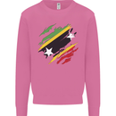 Torn Saint Kitts and Nevis Flag Day Football Mens Sweatshirt Jumper Azalea
