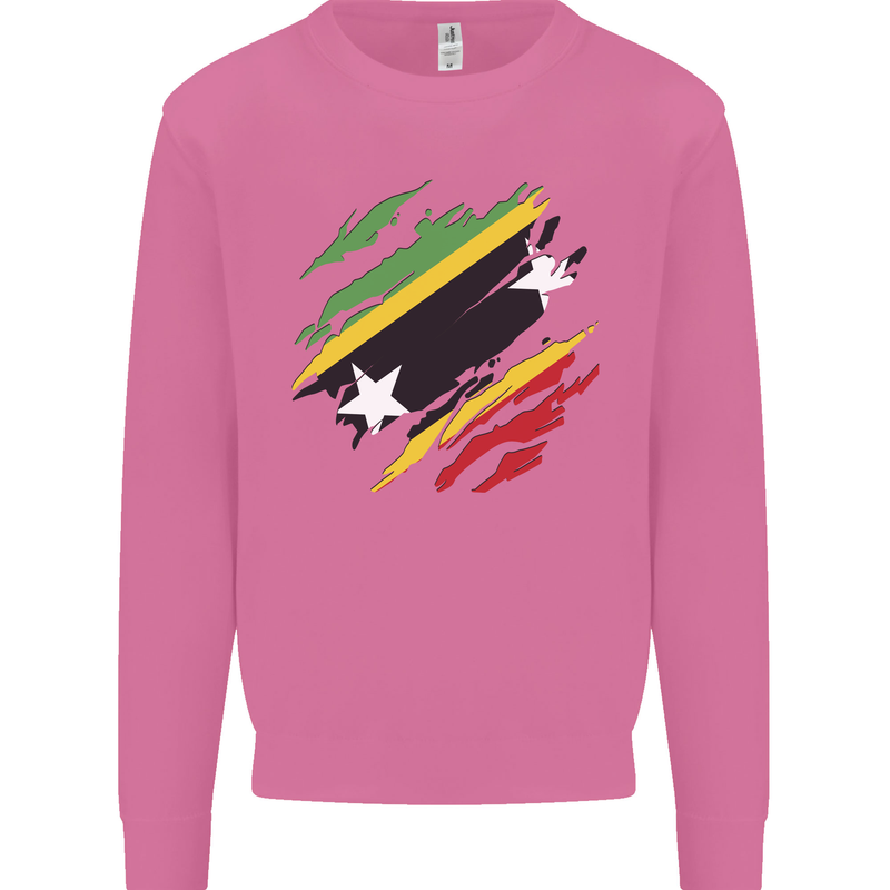Torn Saint Kitts and Nevis Flag Day Football Mens Sweatshirt Jumper Azalea