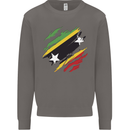 Torn Saint Kitts and Nevis Flag Day Football Mens Sweatshirt Jumper Charcoal