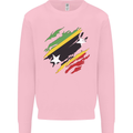 Torn Saint Kitts and Nevis Flag Day Football Mens Sweatshirt Jumper Light Pink
