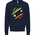 Torn Saint Kitts and Nevis Flag Day Football Mens Sweatshirt Jumper Navy Blue