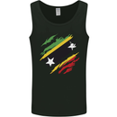 Torn Saint Kitts and Nevis Flag Day Football Mens Vest Tank Top Black