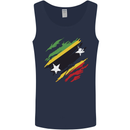 Torn Saint Kitts and Nevis Flag Day Football Mens Vest Tank Top Navy Blue