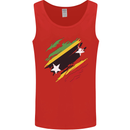 Torn Saint Kitts and Nevis Flag Day Football Mens Vest Tank Top Red