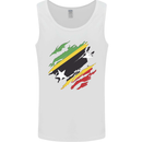 Torn Saint Kitts and Nevis Flag Day Football Mens Vest Tank Top White