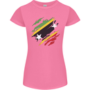Torn Saint Kitts and Nevis Flag Day Football Womens Petite Cut T-Shirt Azalea