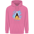 Torn Saint Lucia Flag Lucian Day Football Childrens Kids Hoodie Azalea
