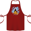 Torn Saint Lucia Flag Lucian Day Football Cotton Apron 100% Organic Maroon