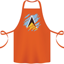 Torn Saint Lucia Flag Lucian Day Football Cotton Apron 100% Organic Orange
