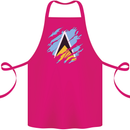 Torn Saint Lucia Flag Lucian Day Football Cotton Apron 100% Organic Pink