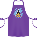 Torn Saint Lucia Flag Lucian Day Football Cotton Apron 100% Organic Purple