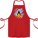 Torn Saint Lucia Flag Lucian Day Football Cotton Apron 100% Organic Red