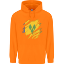 Torn Saint Vincent and Grenadines Flag Football Childrens Kids Hoodie Orange