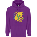 Torn Saint Vincent and Grenadines Flag Football Childrens Kids Hoodie Purple