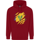 Torn Saint Vincent and Grenadines Flag Football Childrens Kids Hoodie Red