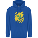 Torn Saint Vincent and Grenadines Flag Football Childrens Kids Hoodie Royal Blue