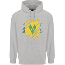 Torn Saint Vincent and Grenadines Flag Football Childrens Kids Hoodie Sports Grey