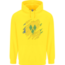 Torn Saint Vincent and Grenadines Flag Football Childrens Kids Hoodie Yellow