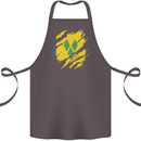 Torn Saint Vincent and Grenadines Flag Football Cotton Apron 100% Organic Dark Grey