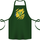 Torn Saint Vincent and Grenadines Flag Football Cotton Apron 100% Organic Forest Green