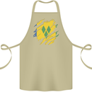 Torn Saint Vincent and Grenadines Flag Football Cotton Apron 100% Organic Khaki
