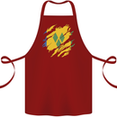 Torn Saint Vincent and Grenadines Flag Football Cotton Apron 100% Organic Maroon