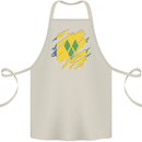 Torn Saint Vincent and Grenadines Flag Football Cotton Apron 100% Organic Natural