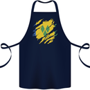 Torn Saint Vincent and Grenadines Flag Football Cotton Apron 100% Organic Navy Blue