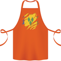 Torn Saint Vincent and Grenadines Flag Football Cotton Apron 100% Organic Orange