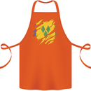 Torn Saint Vincent and Grenadines Flag Football Cotton Apron 100% Organic Orange