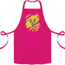 Torn Saint Vincent and Grenadines Flag Football Cotton Apron 100% Organic Pink