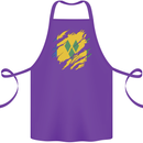 Torn Saint Vincent and Grenadines Flag Football Cotton Apron 100% Organic Purple