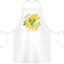 Torn Saint Vincent and Grenadines Flag Football Cotton Apron 100% Organic White