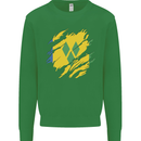 Torn Saint Vincent and Grenadines Flag Football Kids Sweatshirt Jumper Irish Green