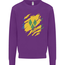 Torn Saint Vincent and Grenadines Flag Football Kids Sweatshirt Jumper Purple