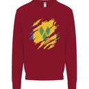 Torn Saint Vincent and Grenadines Flag Football Kids Sweatshirt Jumper Red