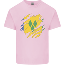 Torn Saint Vincent and Grenadines Flag Football Kids T-Shirt Childrens Light Pink