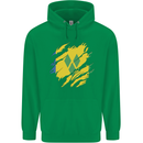 Torn Saint Vincent and Grenadines Flag Football Mens 80% Cotton Hoodie Irish Green