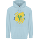Torn Saint Vincent and Grenadines Flag Football Mens 80% Cotton Hoodie Light Blue