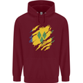 Torn Saint Vincent and Grenadines Flag Football Mens 80% Cotton Hoodie Maroon